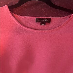 Tahari Vibrant Pink Top with zipper on the left side